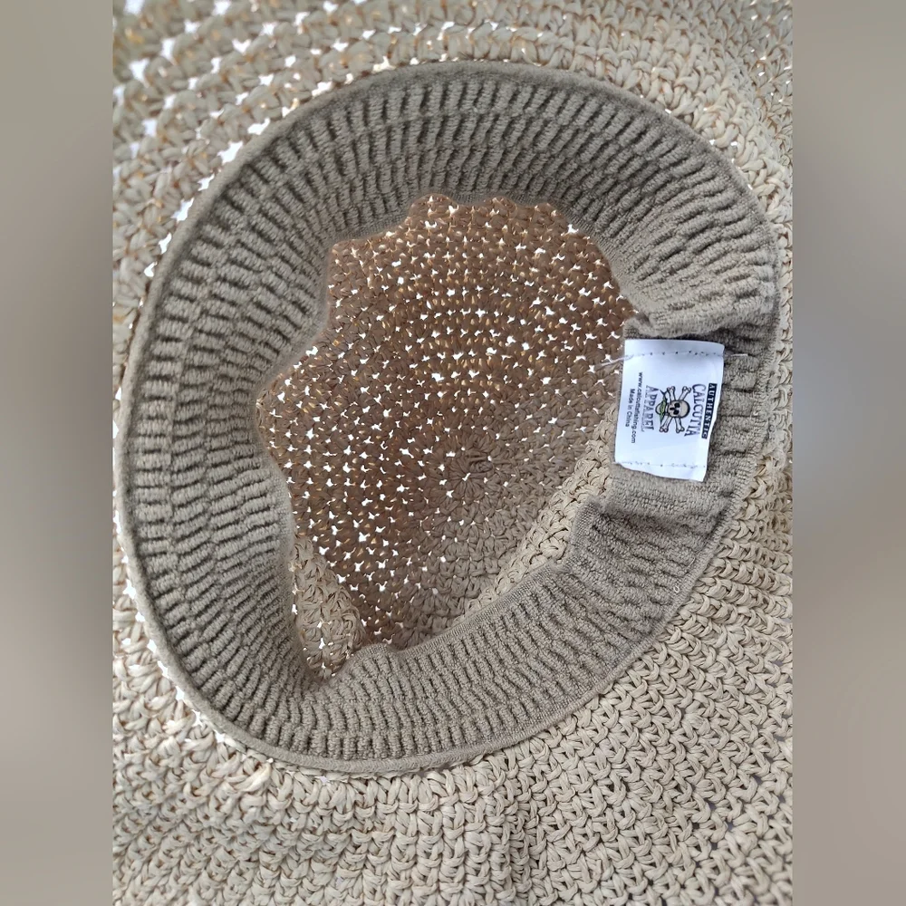 Calcutta Brand Women's Floppy Beach Woven Straw Hat Wide Brim Foldable Soft Feel - Picture 2 of 11